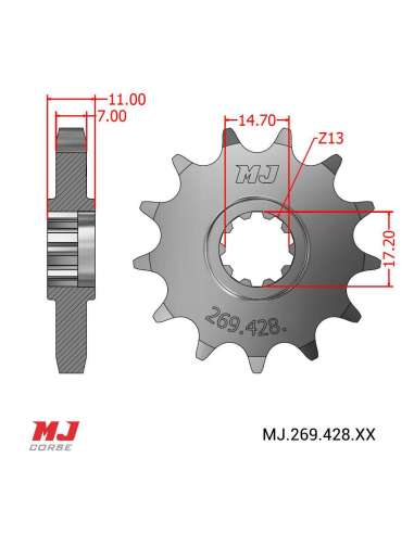 Pignon compatible avec Rieju MR 80