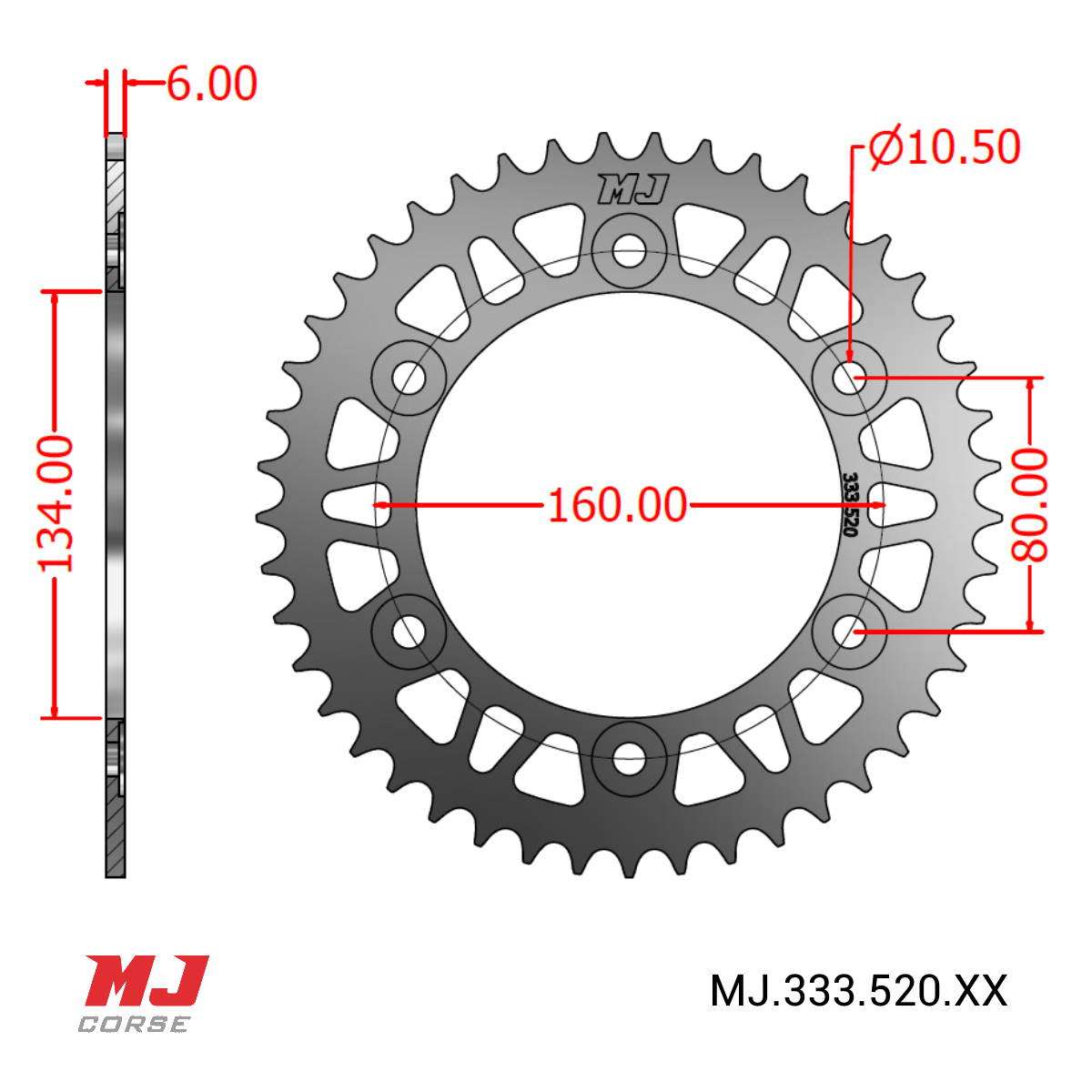 MJ rear sprocket for Honda CBR 954 - MJ Corse