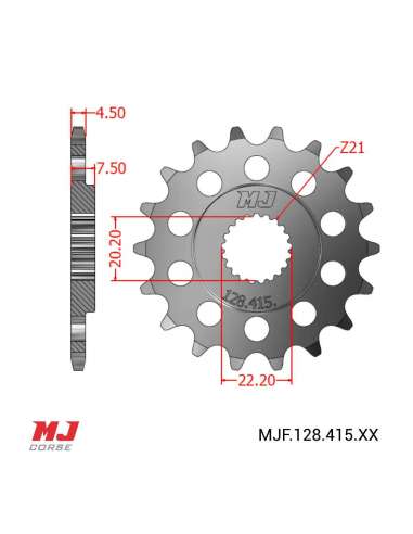 Pignon compatible avec Honda CR 125 R 2004-2007