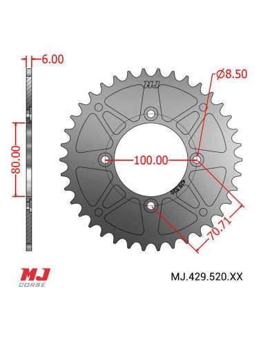 MJ rear sprocket for TRRS Xtrack One 2018-2020