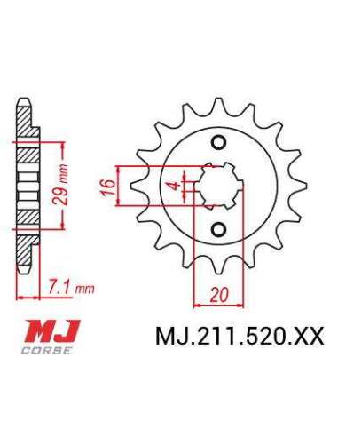 Pignon compatible avec Suzuki RV 200 Van Van 16-19