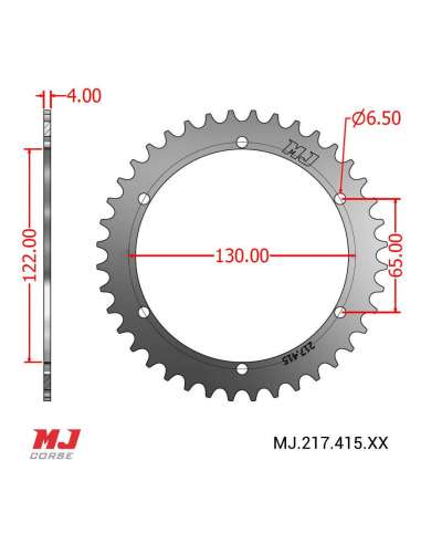 MJ rear sprocket for Puch CARIBE
