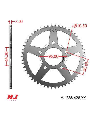 Couronne MJ compatible avec Hanway Furious 125 Model 2