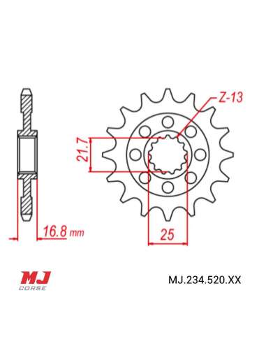 Front sprocket Honda CTX 700 DCT 14-18