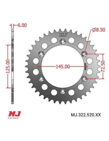 MJ-Hintere Kettenräder Für CAGIVA W8 Trail 125 92-95