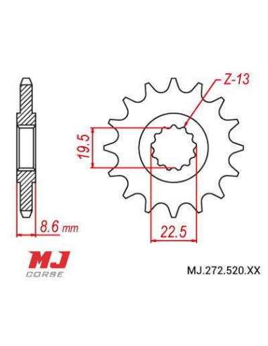 Front sprocket Suzuki GW 250 Inazuma 12-17