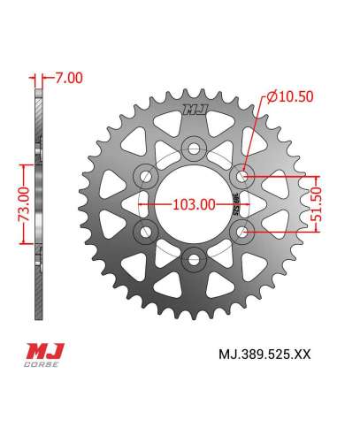 MJ rear sprocket for Ducati MULTISTRADA V4 1158 2021-2023