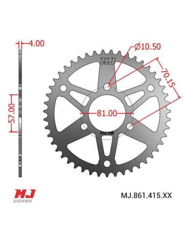 Corona MJ per KTM MOTO 3 MODEL 1