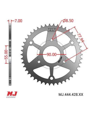 Rear sprocket for Rieju RS2 125 Naked 2006-2009