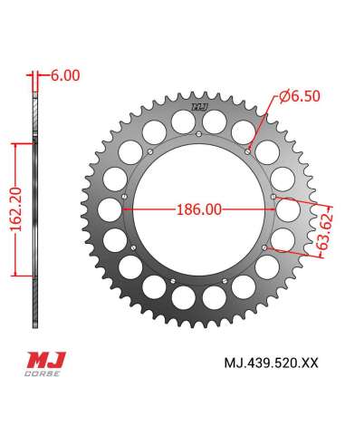 MJ-Hintere Kettenräder Für Montesa Rapita 250 (metrisch 6)