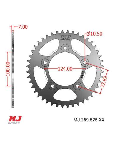 Couronne MJ compatible avec Ducati 749 2003-2006