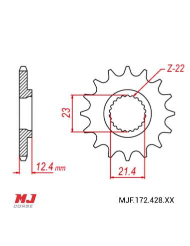 Pignon compatible avec Yamaha Tricker 250 (XG 250) 05-07