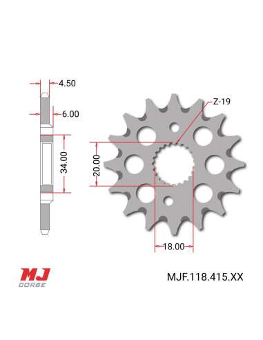 Pignon compatible avec Beon MOTO 4 (moteur Honda 150)