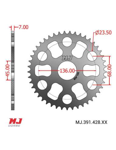 MJ-Hintere Kettenräder Für Yamaha TRICKER 250 2006-2008