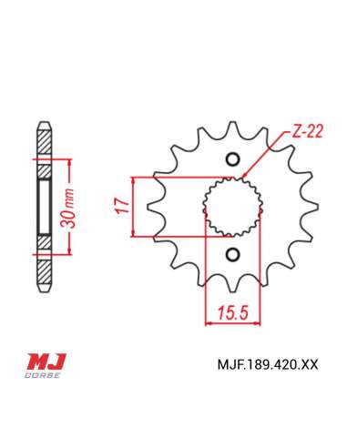 Pignon compatible avec Honda CR 80 1986-2002