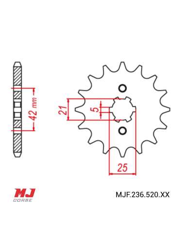 Pignone per Yamaha 300 R/S (Monoshock) 1984-1990