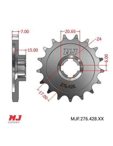 Piñón para Derbi 125 4V