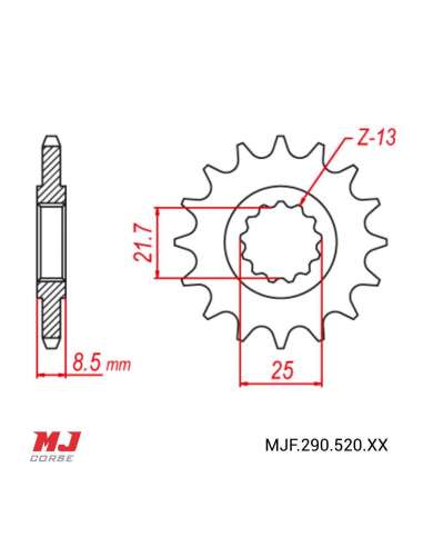 Pignon compatible avec Yamaha FZR 400 1988-2000