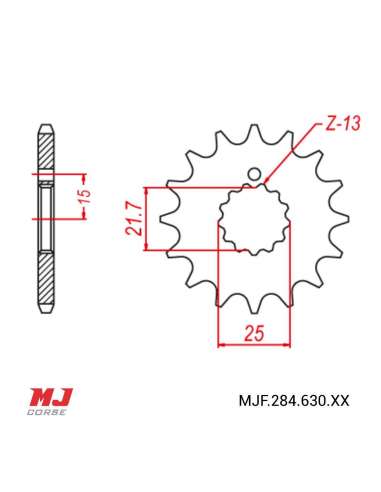 Front sprocket Kawasaki KZ 650 1981-1983