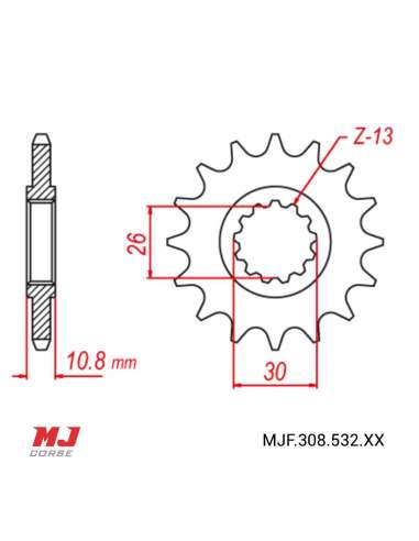 Pignon compatible avec Yamaha XJR 1200 1995-1998