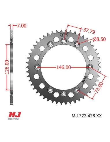 MJ-Kettenräder für Suzuki TSX 125 (TS125X) 1984-1991