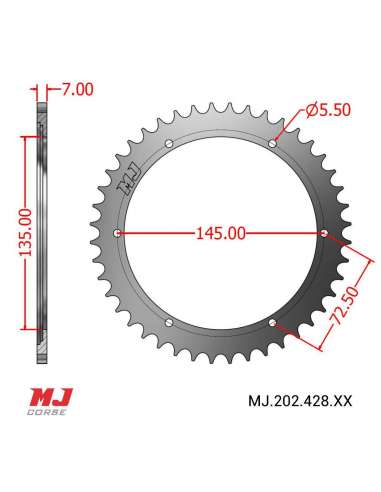 Corona MJ para Derbi SUPER 125 (Cabeza Hormiga)