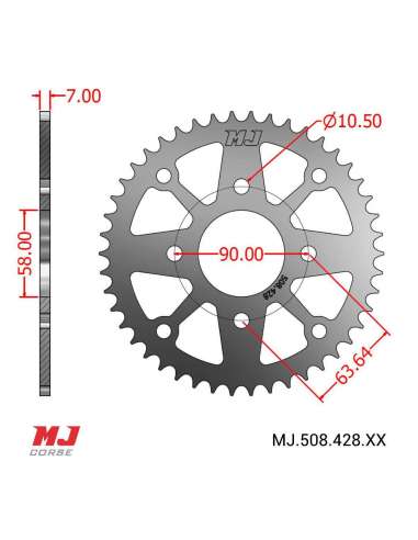 MJ-Hintere Kettenräder Für EMF LUTEX 125